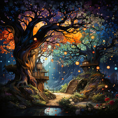 landscape with trees