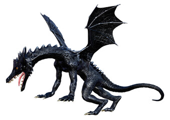 3D Rendering Fairy Tale Dragon on White