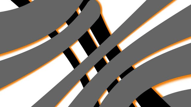  abstract cartoon roundness animation with moving slides or bar shapes with grey or black color on white backgorund. DIgital modern in retro style. Trendy for intro or outro