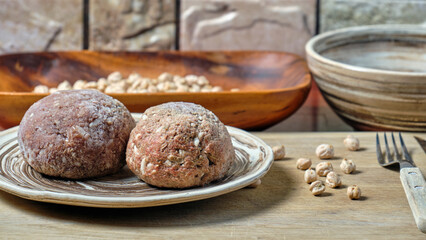fresh-frozen meat balls for cooking Azerbaijani soup 