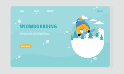 Flat design snowboarding template
