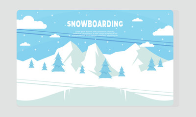 Flat design snowboarding template