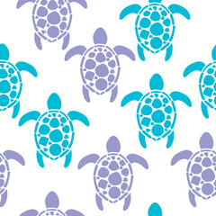 seamless pattern with turtles