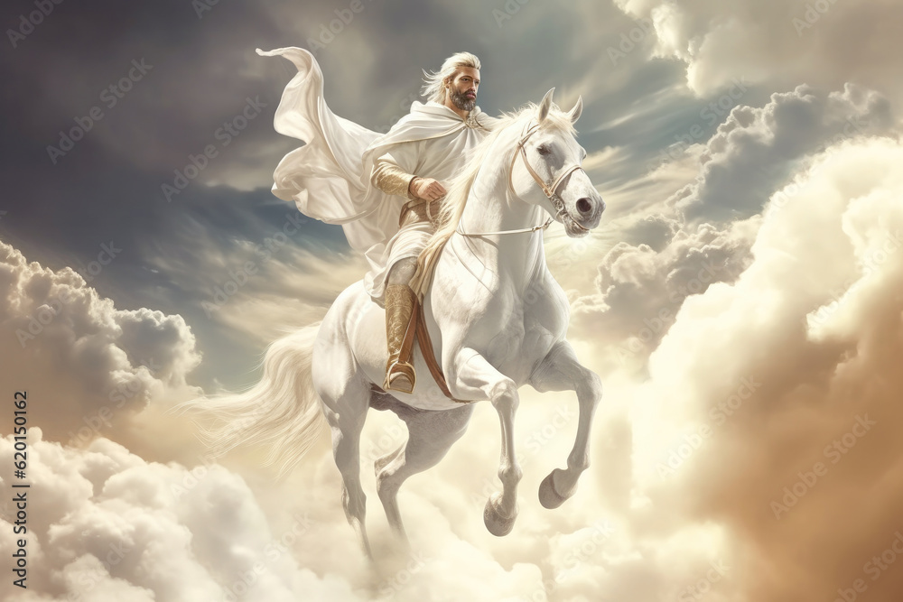 Wall mural white horse of the apocalypse revelation of jesus christ historical time michael prince of the army  - Wall murals