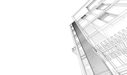 3d render of a modern building