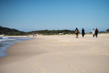 walking on the beach in australia