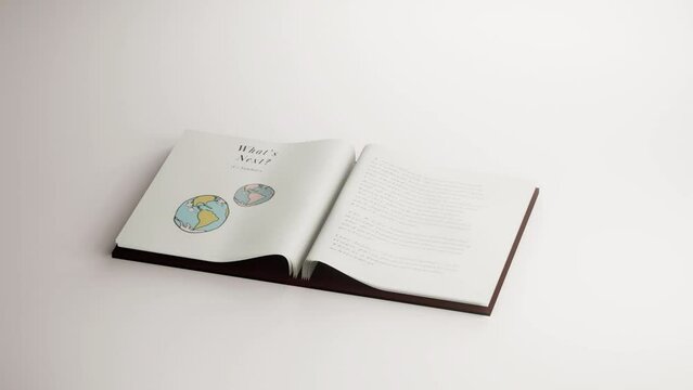 3D Animation of a book flipping about climate change. title of book climate change guidebook