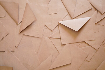 stack of brown envelopes. top view. 