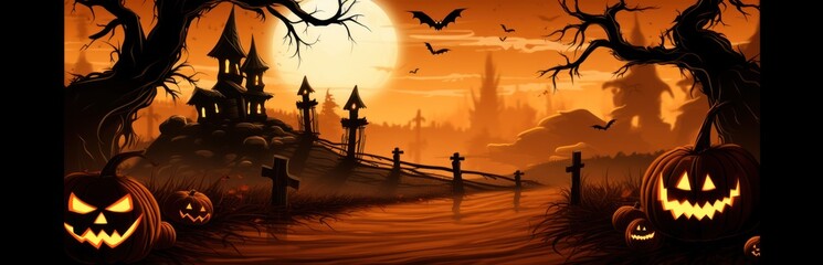 Fototapeta na wymiar Halloween, the spookiest day of the year. Halloween background. Generative AI