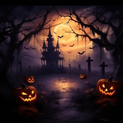 Halloween, the spookiest day of the year. Halloween background. Generative AI