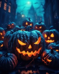 Naklejka premium Halloween, the spookiest day of the year. Halloween background. Generative AI