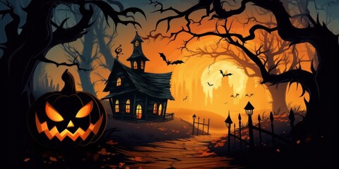 Halloween, the spookiest day of the year. Halloween background. Generative AI