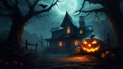 Fototapeta na wymiar Halloween, the spookiest day of the year. Halloween background. Generative AI