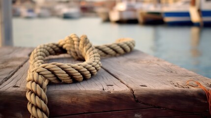 rope on the dock - obrazy, fototapety, plakaty