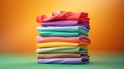 stack of colorful clothes