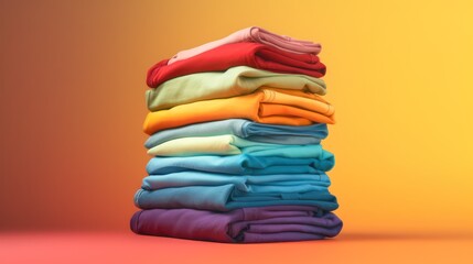 stack of colorful clothes
