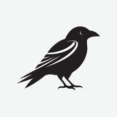 Fototapeta premium crow raven icon vector black and white 