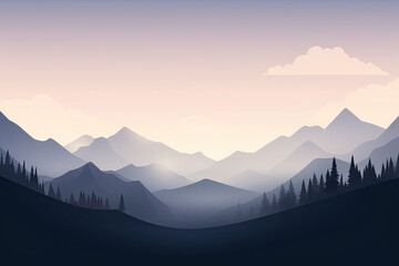 an abstract background with mountains and clouds