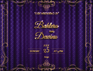 luxury beautifull floral vintage wedding invitation card template background