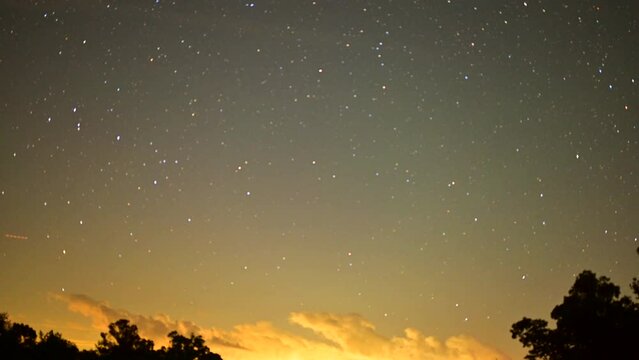 Rising Milky Way on spring night, time lapse