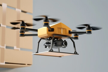 monitor parcels with drones in the warehouse
