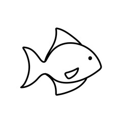 Hand drawn fish icon vector