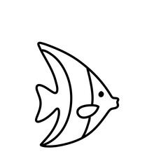 Hand drawn fish icon vector