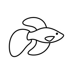Hand drawn fish icon vector