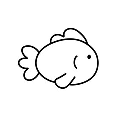 Hand drawn fish icon vector