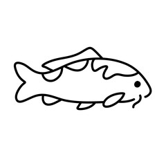 Fototapeta premium Hand drawn fish icon vector