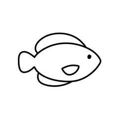 Hand drawn fish icon vector