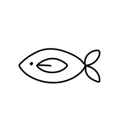 Hand drawn fish icon vector