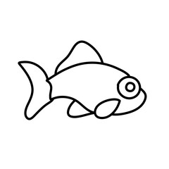 Hand drawn fish icon vector