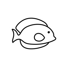 Hand drawn fish icon vector