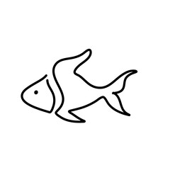 Hand drawn fish icon vector