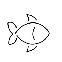 Hand drawn fish icon vector