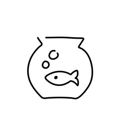 Hand drawn fish icon vector