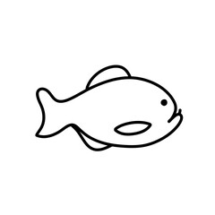 Hand drawn fish icon vector