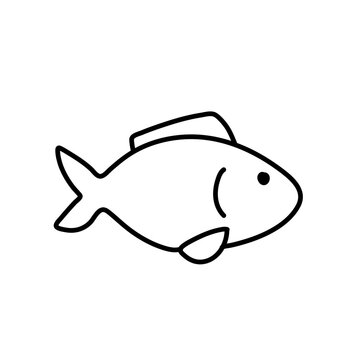 Hand drawn fish icon vector