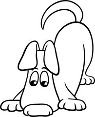 funny cartoon sniffing dog comic animal character coloring page