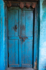 old wooden door of the house