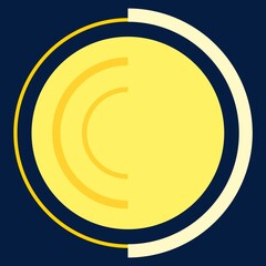 Yellow Circle Moon Shine Bright