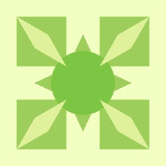 Geometric Green Thorn Top View