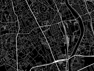 Vector road map of the city of  Vitry-sur-Seine in France on a black background.