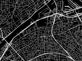 Fototapeta premium Vector road map of the city of Colombes in France on a black background.