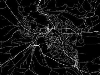 Vector road map of the city of  Verdun in France on a black background.