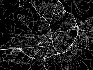 Vector road map of the city of  Albi in France on a black background.