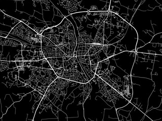Vector road map of the city of  Laval in France on a black background.