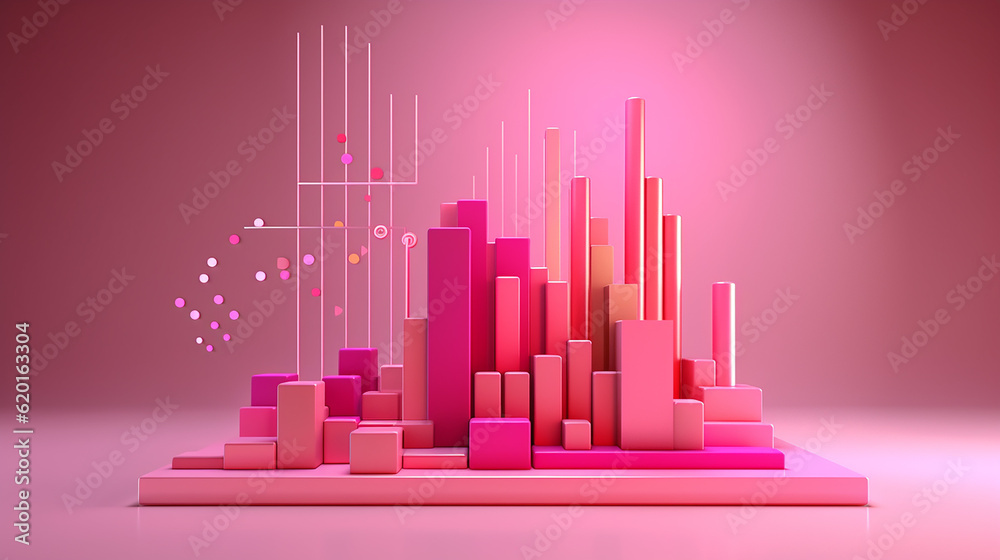 Wall mural mobile application software and web development with pink background.