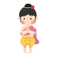 Cute Kids in Thai traditional dress